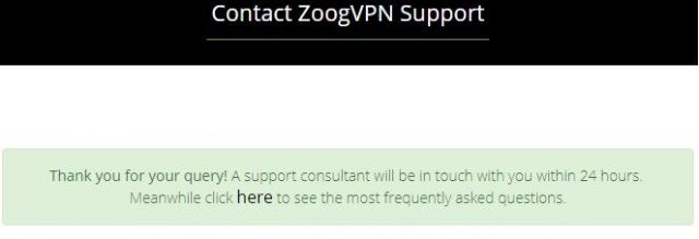 ZoogVPN contact form