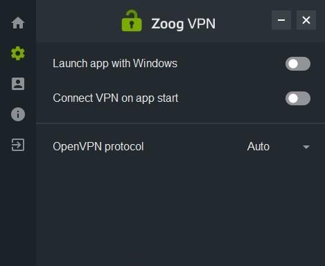 ZoogVPN protocol options