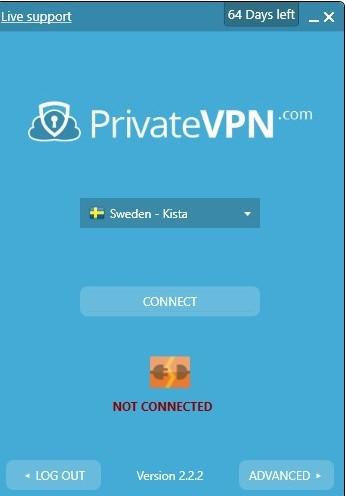 PrivateVPN enter email and password