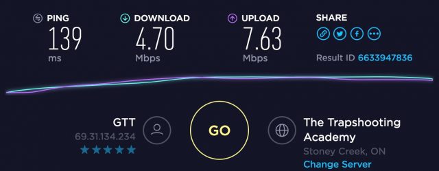 PrivateVPN speed test US server