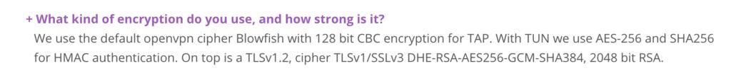PrivateVPN encryption