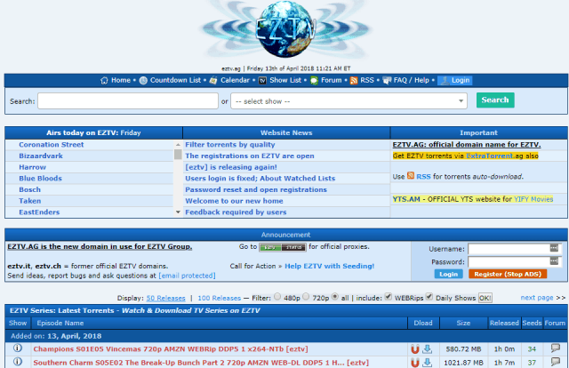 EZTV torrent site
