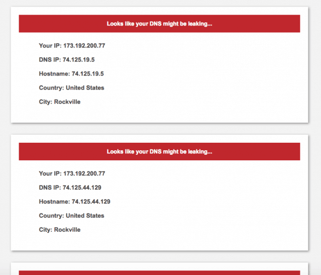 Speedify VPN DNS leak test