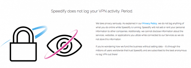 Speedify VPN logging