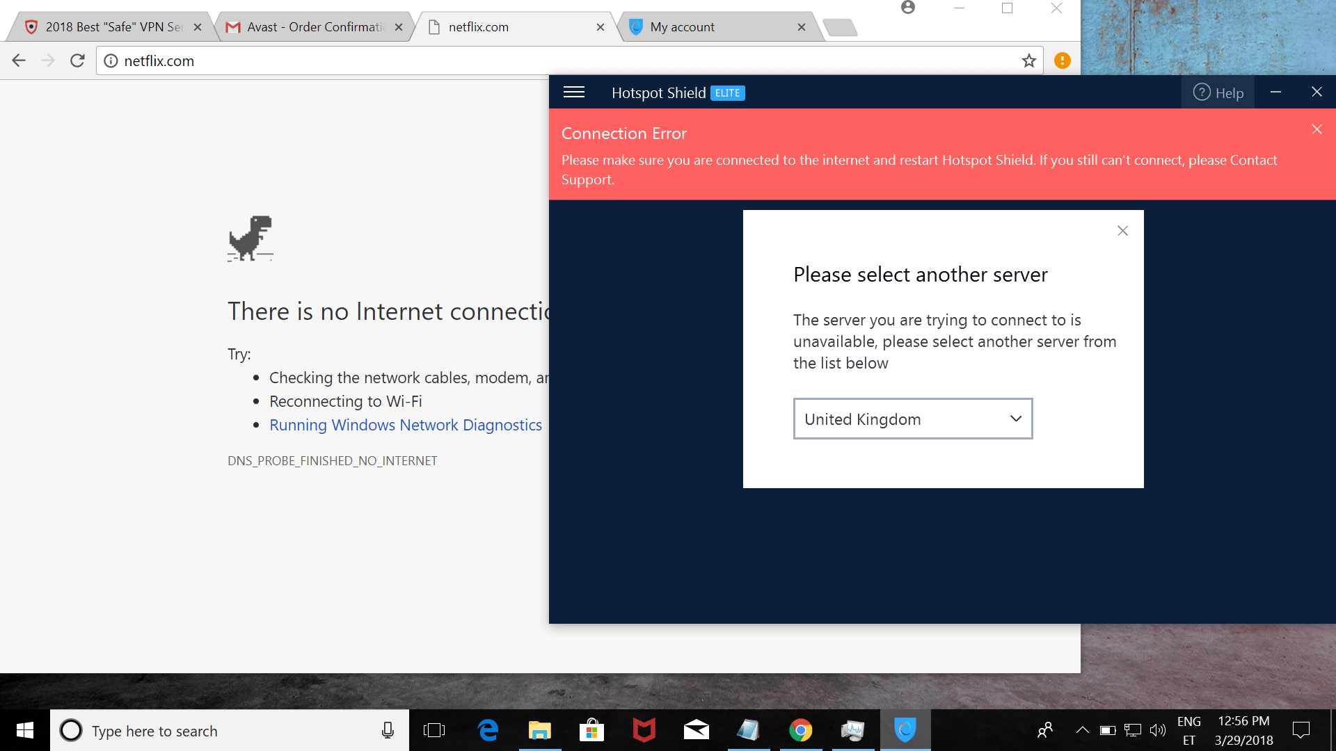 HotSpot Shield connection error