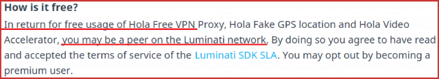 Hola VPN uses you as a peer