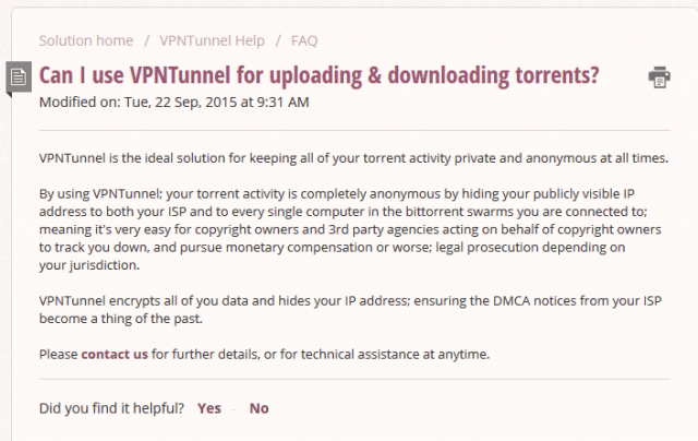 torrenting is allowed