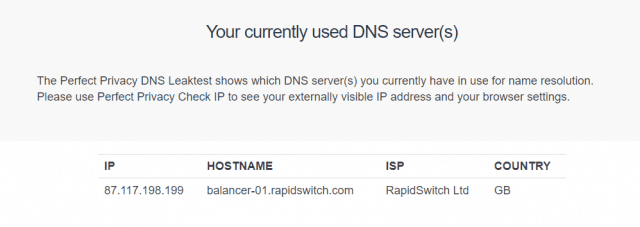 Cactus VPN perfect privacy.com DNS leaktest