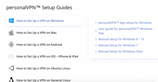 PersonalVPN Device supported