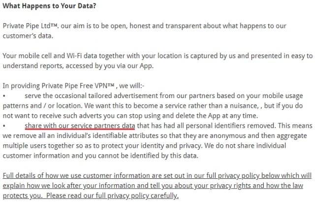 privatepipevpn privacy policy 1