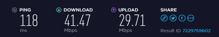US server download and upload speed