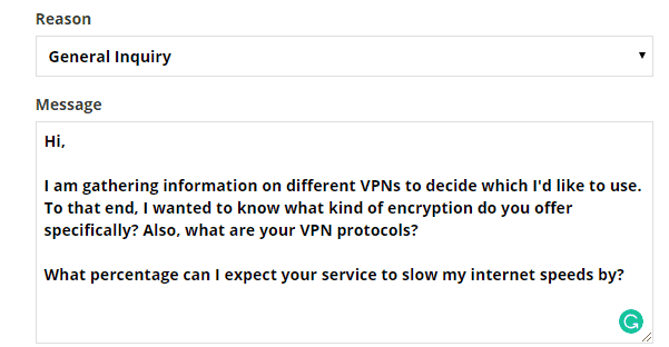 customer support question