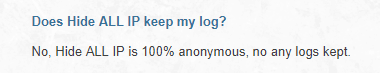 they claim to keep no logs