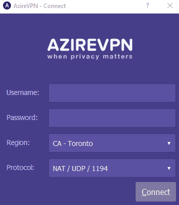 AzireVPN software application