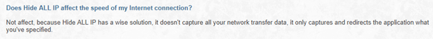 Hide ALL IP affects your internet speed