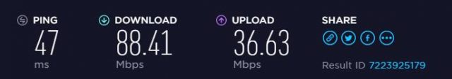 BolehVPN EU speed test results