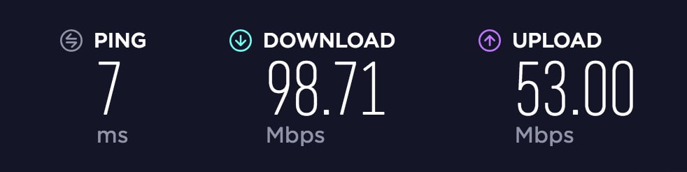 Network Speed without VPN