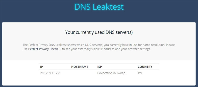 AVG VPN DNS leak test