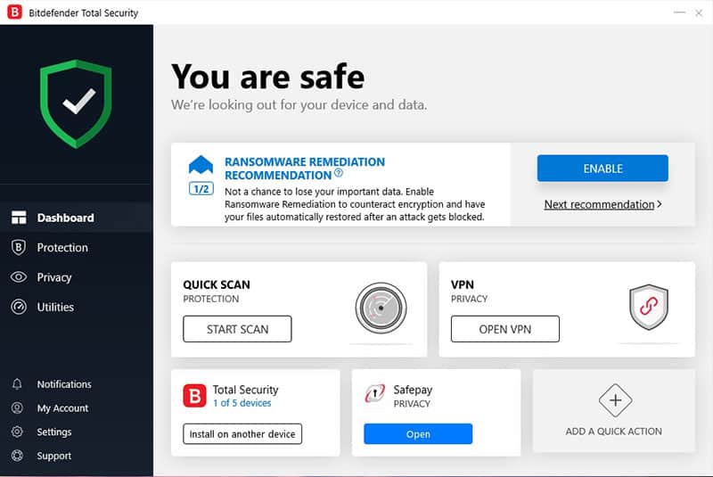 interface bitdefender