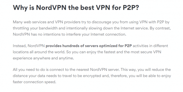 NordVPN torrenting policy