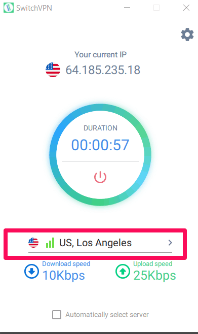 SwitchVPN connection