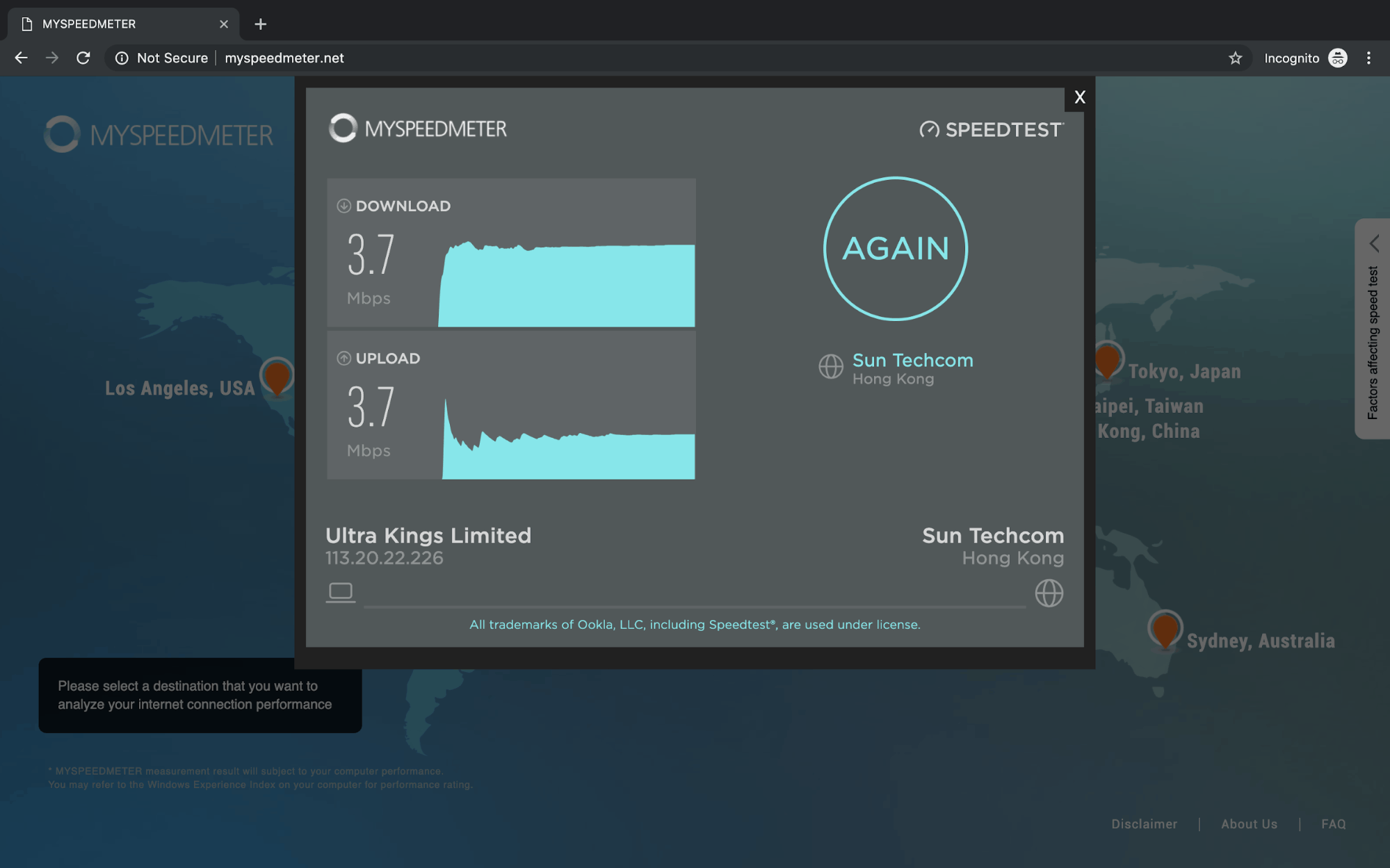 protonvpn speed test from china on ultra kings limited