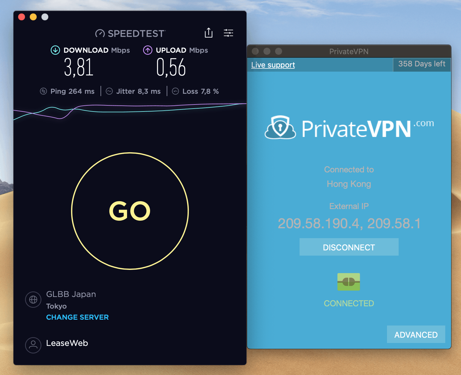 privatevpn speed test from china unicom