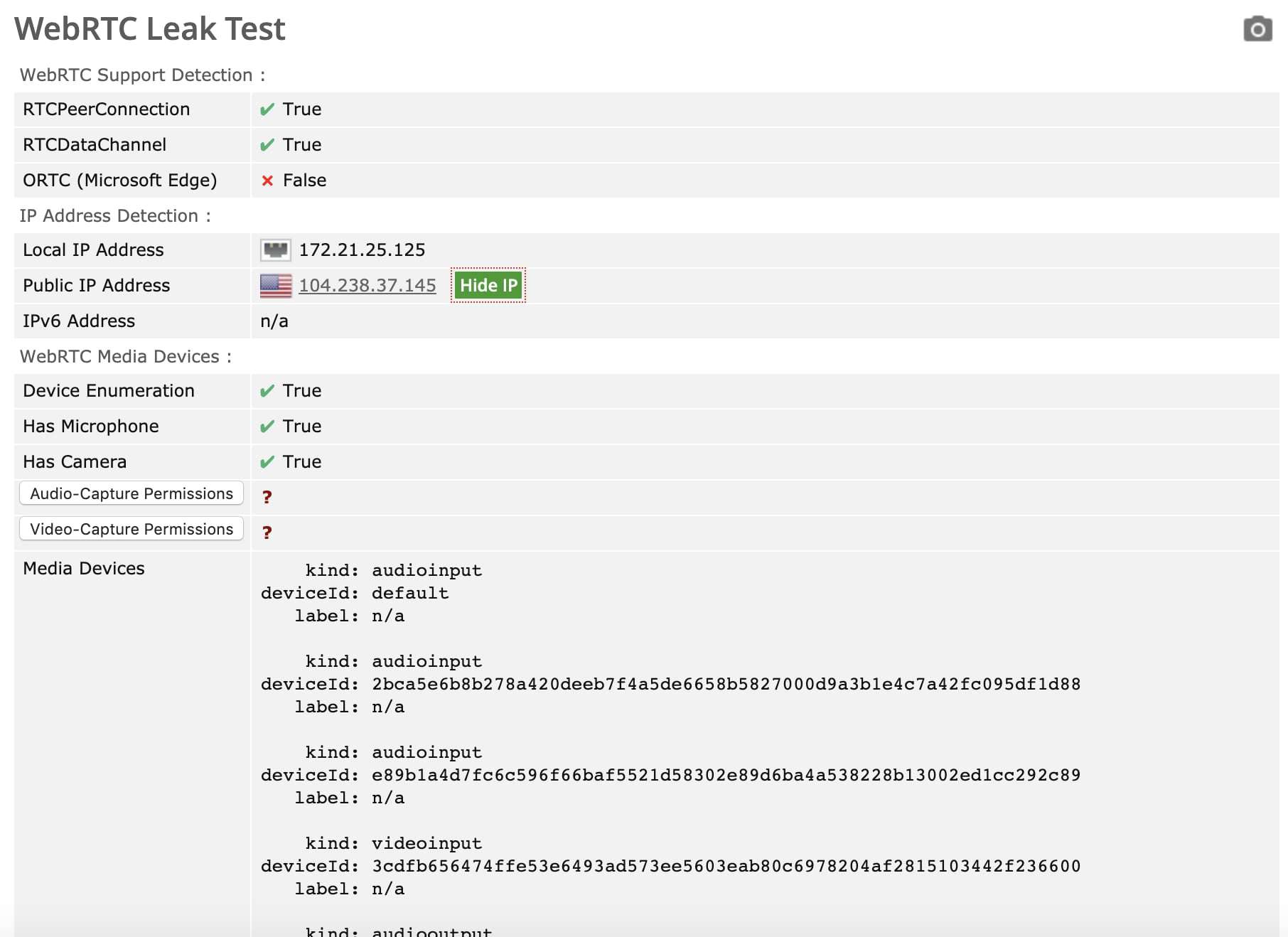 ipvanish webrtc leak