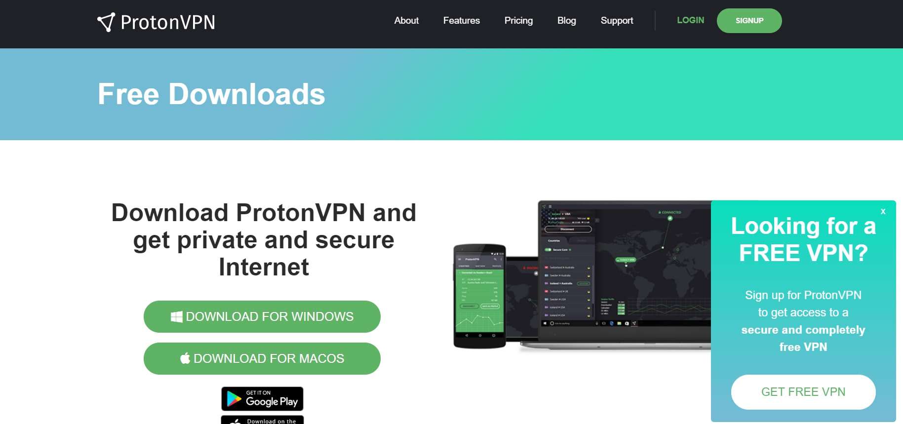 Download Page for ProtonVPN
