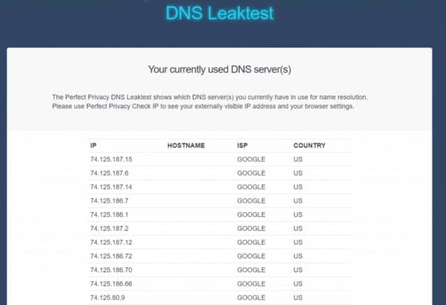 no dns leak found